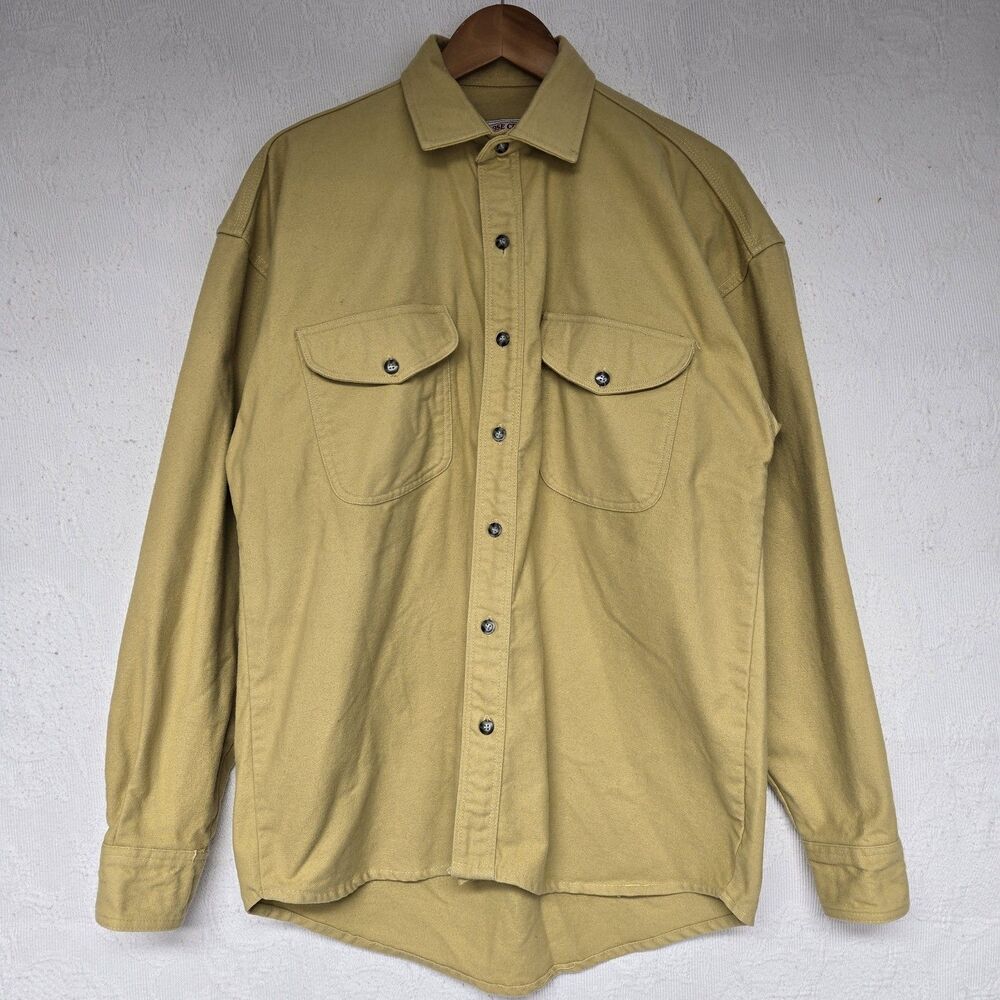 Moose Creek Tan Vintage Shacket Mens Medium Shirt Jacket Cabin Camp Outerwear